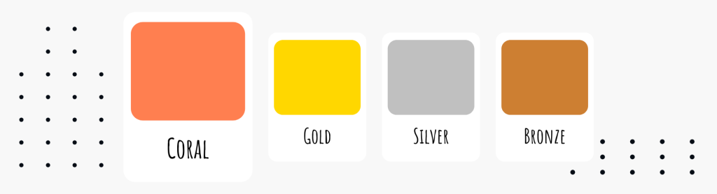 coral gold silver bronze - Sanders Design