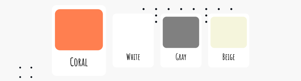 coral white gray beige - Sanders Design