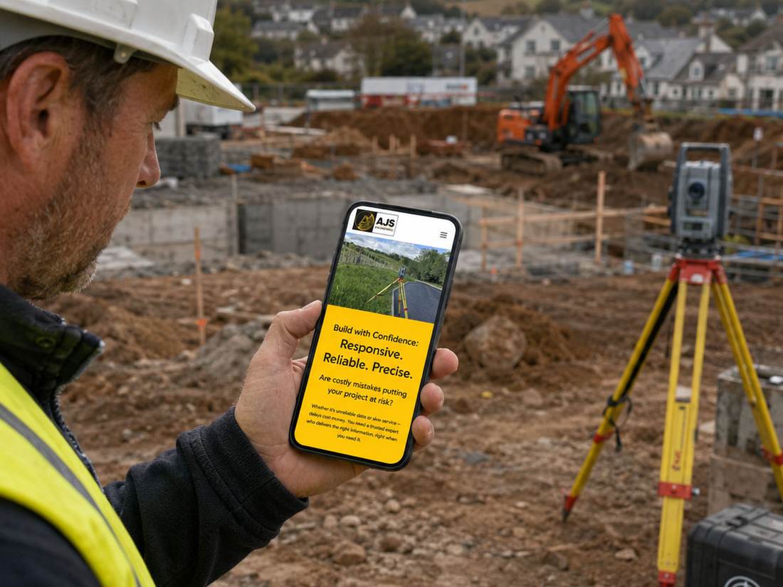 AJS Engineering website being viewed on a mobile