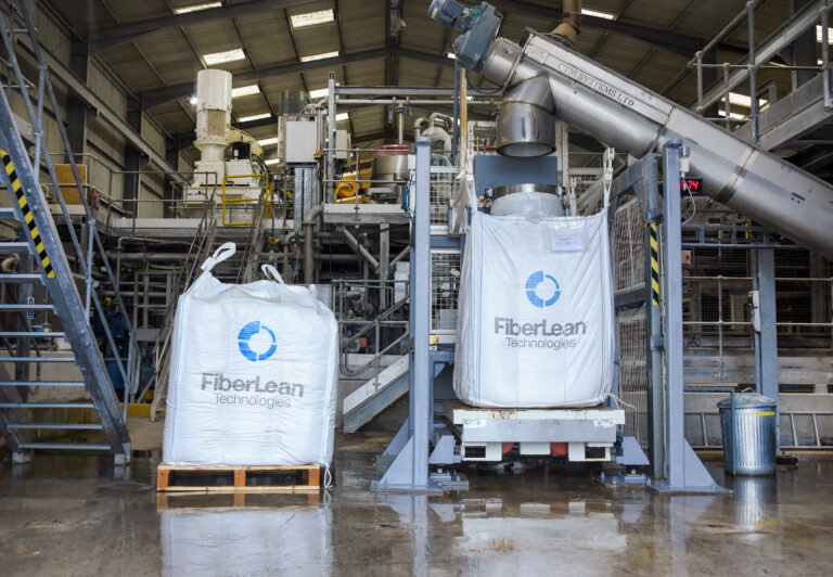 FiberLean branded product bags in the plant